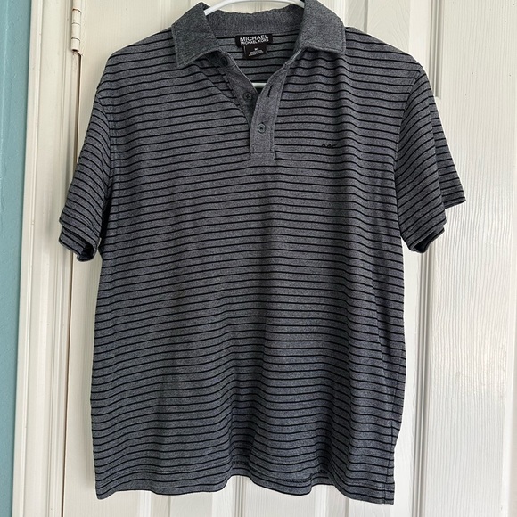 Michael Kors S/S Polo Shirt Men's Size M Embroidered Logo  Cotton Black Gray - Picture 1 of 5